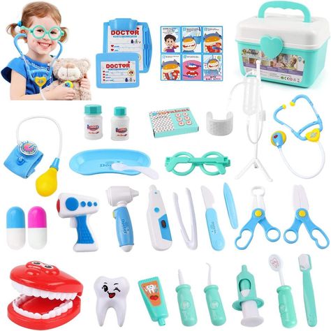 Dentist Role Play, Kids Doctor Kit, Doctor Role Play, Doctor Play Set, Play Doctor, Kids Dentist, Toddler Boy Toys, Toddler Education, Playing Doctor