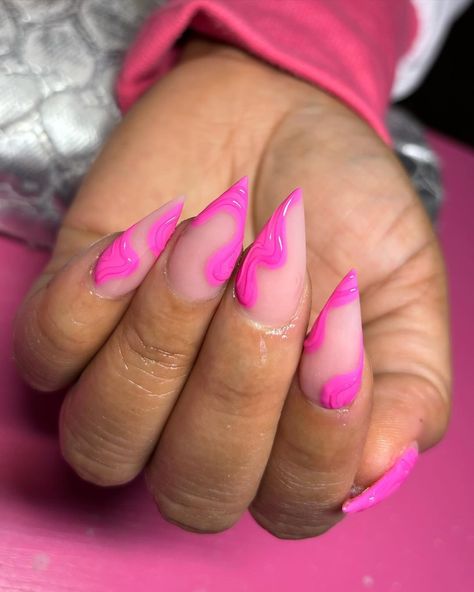 ♥ Nail Tech ♥ | Last slide is inspo 🎤🎀💞| inspo: @nailsbykayd | Instagram Stilleto Nails Designs, Nails With Design, Ombre Acrylic Nails, Dope Nail Designs, Long Acrylic Nails Coffin, Acrylic Nails Coffin, January 20, Nail Technician, Dope Nails