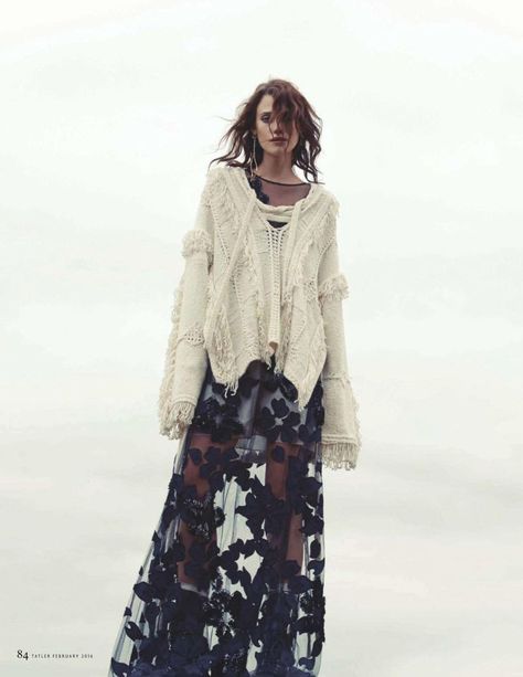 "Wet and Wild" Emily Meuleman for Tatler UK February 2016 Bohemian Diesel, Boho Fashion Bohemian, Bohol, Knitwear Fashion, Minsk, Knitwear Design, Harpers Bazaar, Knit Fashion, Fashion Shoot