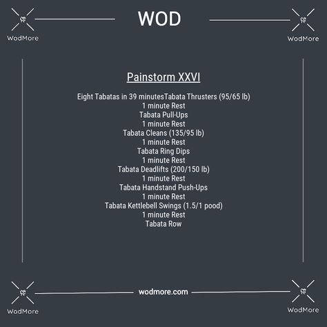 Eight Tabatas in 39 minutes Handstand Push Up, Workout Of The Day, Crossfit Wods, Background Story, Crossfit Wod, Air Squats, Wall Balls, Back Squats, Front Squat