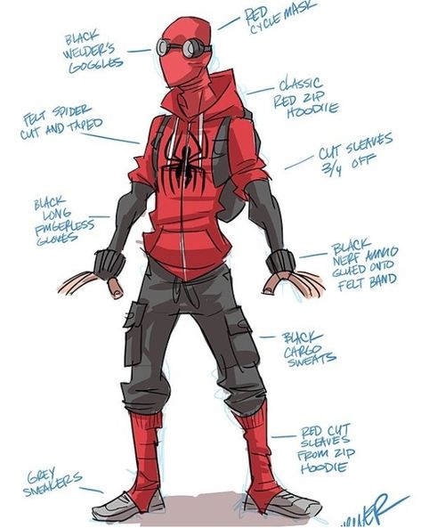 Spiderman vigilante Vigilante Spiderman, Spidersona Mask, Homemade Spiderman Suit Concept, Spiderman Homemade Suit Concept Art, Spider Man Homemade Suit Redesign, Spiderman Fanmade Suits, Spiderman Concept Art Suit, Vigilante Suit Design, Vigilante Outfit