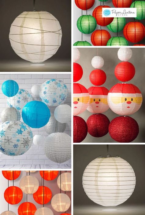 Looking for Christmas holiday decorations? Holiday paper lanterns are such a specialty here at Paper Lantern Store, we have a category specifically devoted to your festive holiday decor needs. Find whatever you need to complement your christmas decor theme, or to serve as a highlight. Discover more modern Christmas decor and holiday decorations and tap here now! | Outdoor Christmas Decor Paper Lanterns Christmas, Paper Christmas Lanterns, Paper Lanterns Outdoor, Christmas Paper Lanterns, Paper Lantern Centerpieces, Diy Christmas Yard Decorations, Paper Lanterns Party, Holiday Decor Ideas, Paper Lantern Decor