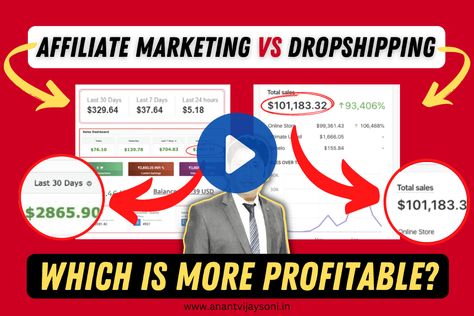 In today’s video, I am going to compare Affiliate Marketing and Dropshipping. Which is More Profitable? Which One Should You Start With? As you know every business has advantages and... The post Affiliate Marketing Vs Dropshipping (2022) Which is More Profitable? Which Should You Start? appeared first on Anantvijaysoni.in by Anant Vijay Soni. Passive Income Business, Earn Extra Cash, Niche Marketing, Part Time Jobs, Affiliate Marketer, Online Income, Work From Home Jobs, S Video, Passive Income