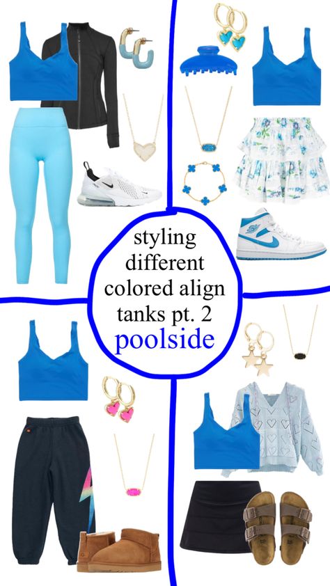 Ootd Aesthetic, Lululemon Outfits, Tank Outfit, Aesthetic Fashion, Bright Blue, Sport Outfits, Cute Outfits, Ootd, Energy