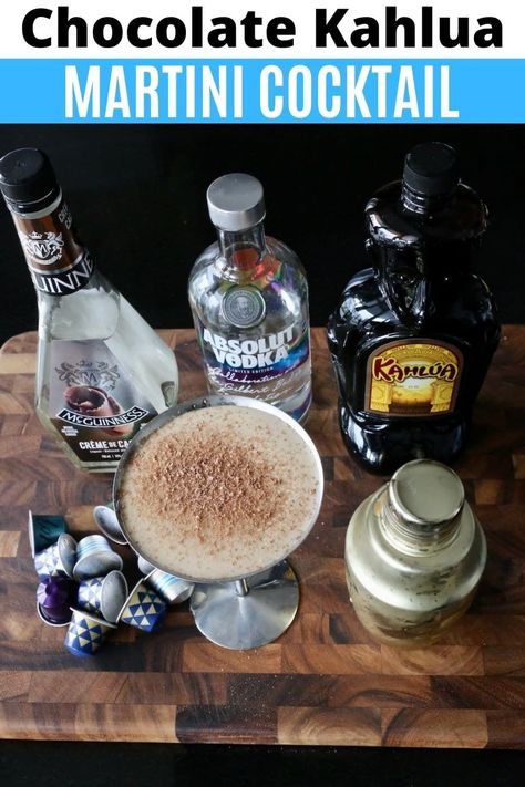 Kahlua Martini, Coffee Martini, Kahlua Drinks, Espresso Vodka, Kahlua Coffee, Homemade Kahlua, Chocolate Vodka, Espresso Martini Cocktail, Brunch Dessert