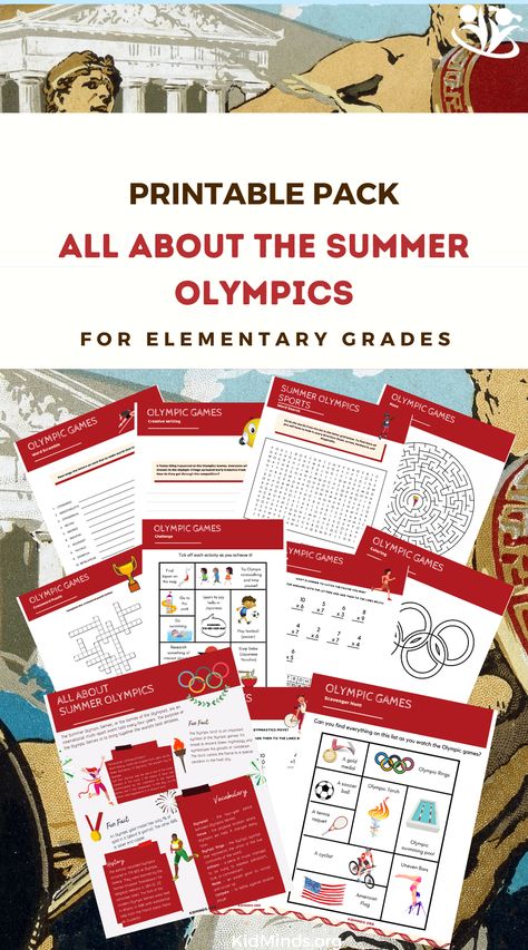 Olympics Worksheets For Kids, Summer Olympics Activities For Kids, Olympic Printables Free, Olympic Printables, Summer Olympics Activities, Homeschool Themes, Olympic Theme Party, Olympic Games For Kids, Kids Olympics