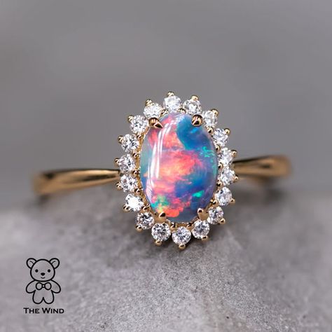 Diamond Opal Engagement Ring, Diamond Opal Ring, Sapphire Opal Engagement Ring, Black Opal Engagement Ring Vintage, Opal And Diamond Engagement Rings, Opal And Diamond Ring, Fire Opal Ring Engagement, Black Opal Wedding Ring, Opal And Sapphire Ring