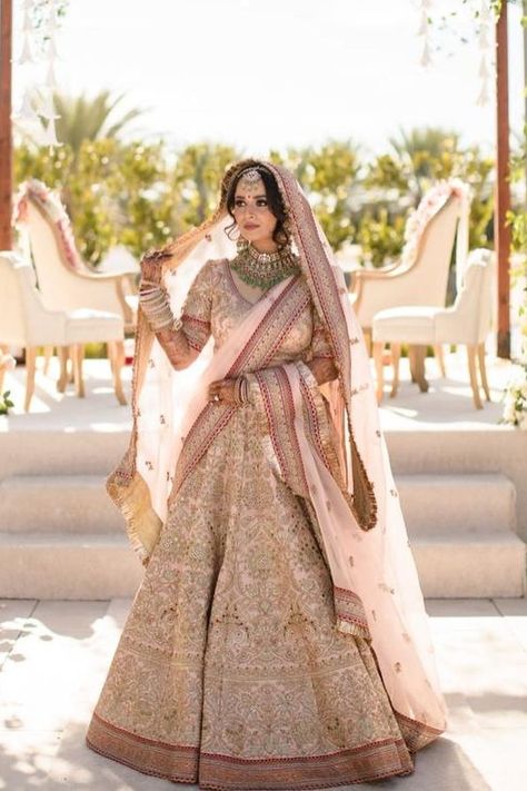 Dusty Pink Lehenga Bridal, Baby Pink Bridal Lehenga, Pastel Bridal Lehenga, Lehanga Bridal, Bridal Lehenga Images, All Shades Of Pink, Lehenga Images, Pink Bridal Lehenga, Peach Lehenga