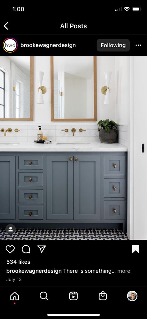 Bathroom Ideas Navy Vanity, Bathroom With Navy Vanity, Bathroom Ideas Navy, Navy Vanity, Bathroom Ideas, Bathroom Vanity, Vanity, Navy, Quick Saves