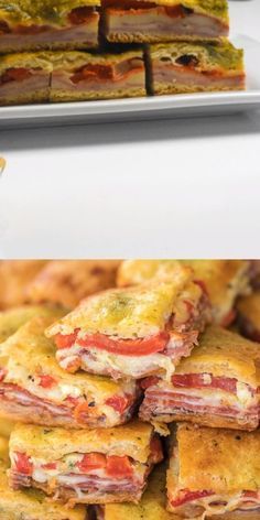 Antipasto Squares, Square Recipes, Crescent Roll Recipes, Crescent Roll, Party Appetizer, Finger Food Appetizers, Idee Pasto Sano, Provolone, Party Food Appetizers