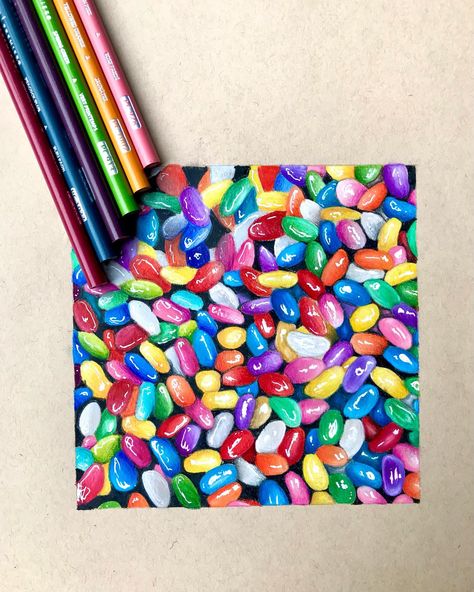 Prismacolor References, Candy Drawings, Colored Pencil Artwork Ideas, Drawing Fruit, Color Sketches, Candy Drawing, Hyper Real, Pencil Drawings Of Flowers, Prismacolor Art