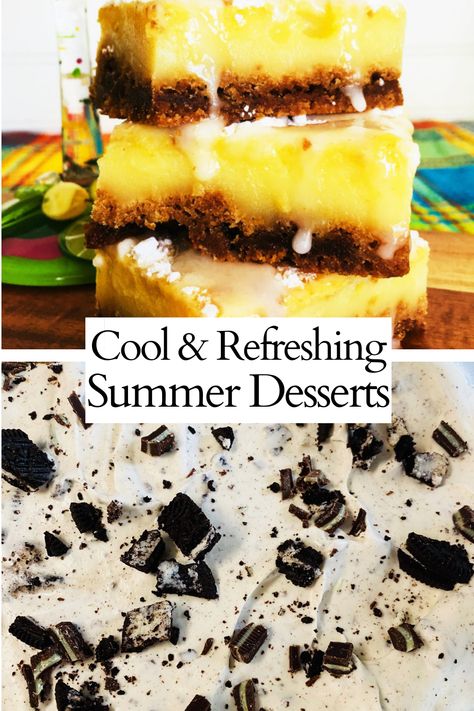 lemon bars and ice cream Hot Summer Desserts, Summer Time Dessert Recipes, Hot Weather Desserts, Cold Summer Desserts, Summer Deserts Ideas, Summer Desert Recipes, Cool Summer Desserts, Summer Dessert Recipes Easy, Fun Summer Desserts