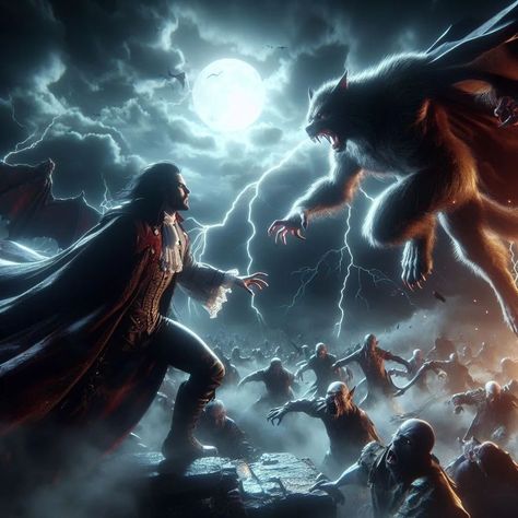 Dive into the heart of darkness with the most epic battle of all time! Vampires and werewolves collide in a thrilling showdown that will leave you on the edge of your seat. Don't miss out on the action! #EpicBattle #VampiresVsWerewolves #SupernaturalShowdown #InstaEpic #FantasyFight #VampireWar #WerewolfClash #InstaDrama #BattleOfLegends Alex Volkov, Heart Of Darkness, Epic Battle, Vampires And Werewolves, Werewolf Art, School Study, Classic Horror Movies, Dark Heart, Art Fantasy