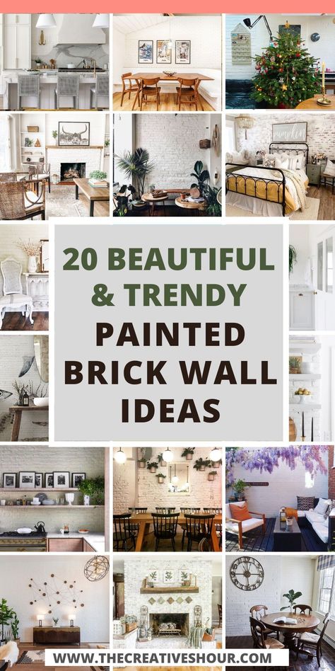 Discover stunning painted brick wall ideas for your garden, DIY projects, and interior and exterior spaces. From transforming your backyard oasis to chimney painting tips and basement makeovers, get inspired to revamp your spaces with these creative painted brick wall ideas. Whether you're looking to add a pop of color to your garden or enhance your home's curb appeal, these ideas will ignite your creativity. How To Paint Brick Interior Wall, Interior Brick Wall Makeover, Painting Interior Brick Wall Ideas, Interior Painted Brick, How To Paint Bricks On A Wall, Diy Brick Painted Wall, Painting Brick Wall Interior, How To Paint A Brick Wall Pattern, Brick Paneling Ideas