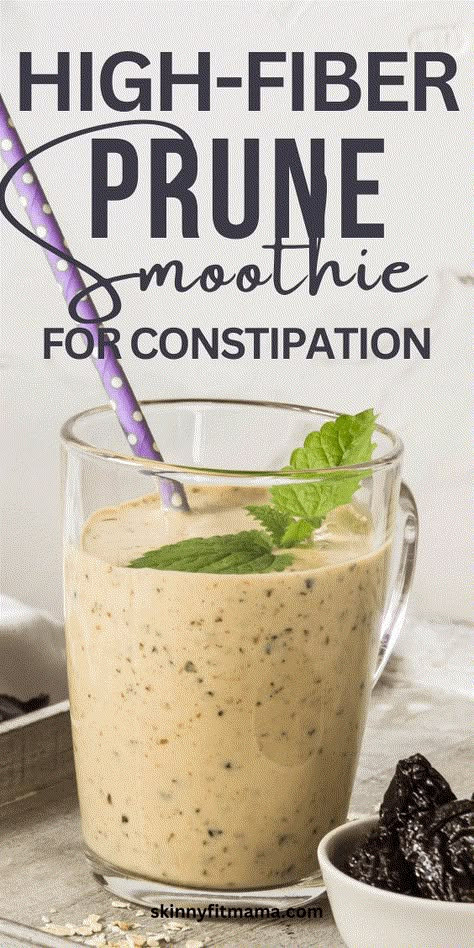 High Fiber Fruit Smoothie, Post Surgery Smoothie, High Fiber Shakes, High Fiber Juice Recipes, High Fiber Smoothie Recipes, Fiber Rich Foods For Kids, Prune Oatmeal, Fiber Smoothie Recipes, Smoothie For Constipation