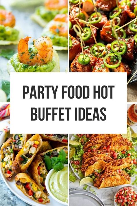 Make your party stand out with these perfect hot buffet ideas. From hot appetizers to one-bite finger foods, these recipes are designed to please. Discover mouth-watering dishes that are easy to prepare and sure to impress. Save this pin to your Party Recipes board and visit the article for more must-try recipes. Unique Ways To Serve Food, Lunch Buffet Ideas Food Bars, Appetizer Buffet Wedding, Hot Food For Party, Appetizer Supper Ideas, Finger Buffet Ideas, Easy Hot Finger Food, Classic Party Food, Chafing Dish Appetizers