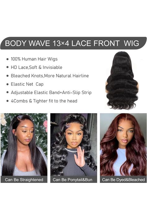 22 Inch Body Wave Lace Front Wigs Human Hair 13x4 HD Transparent Lace Frontal 180 Density Glueless Pre Plucked Wigs Human Hair with Baby Hair Natural Black Hairline Human Hair Wigs for Women Hd Glueless Wig, Ponytail Bun, Hair Wigs For Women, Lace Front Wigs Human Hair, 100 Human Hair Wigs, Wigs Human Hair, Hair Natural, Wigs For Women, Black Natural Hairstyles