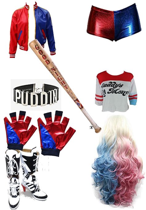 Harley Quinn Outfit Ideas, Harley Quinn Diy, Harley Quinn Outfit, Harley Quinn Bat, Harley Quinn Disfraz, Partner Costumes, Harley Quinn Halloween Costume, Outfit Ideas For School, Harley Quinn Halloween