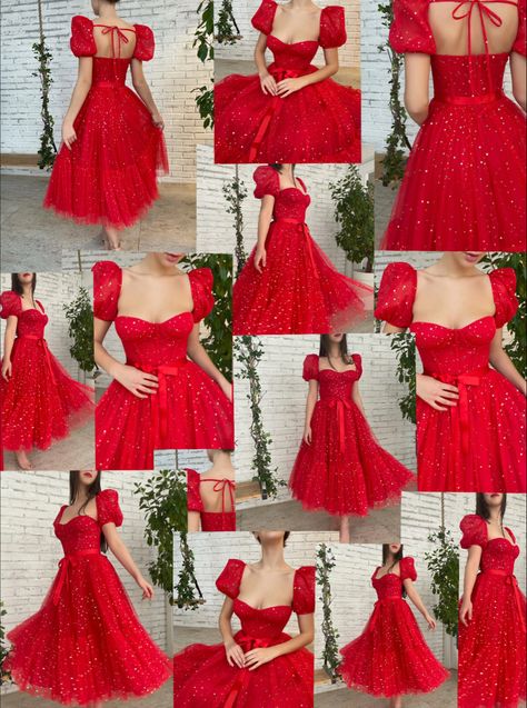 Teuta Matoshi Red, Cottagecore Formal Dress, Stargazer Dress, Teuta Matoshi Dresses, Matoshi Dress, Classy Fashion Chic, Red Flower Dress, Teuta Matoshi, Elegant Red Dress