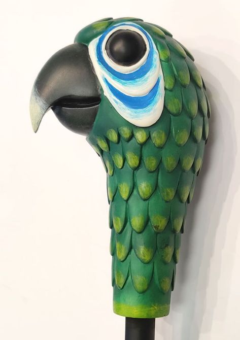 Mary Poppins Youth Parrot Head Handle Umbrella - ID: julpoppins21130 | Van Eaton Galleries Head Umbrella, Parrot Head, Painted Resin, The Fold, Mary Poppins, Nanny, Dalmatian, Parrot, Tattoo Ideas