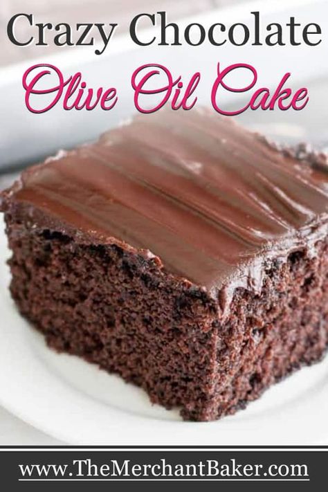 Crazy Cake Recipes, Chocolate Olive Oil Cake, Orange Olive Oil Cake, Olive Oil Cake Recipe, Dessert Vegan, Olive Oil Recipes, Oil Cake, Olive Oil Cake, Salty Cake