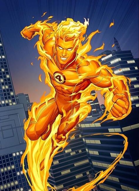 Human Torch Art, Storm Comic, The Human Torch, Patrick Brown, Fantastic Four Marvel, Johnny Storm, Arte Nerd, Marvel Characters Art, Human Torch