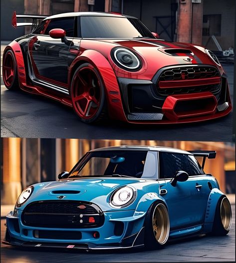 Wide Body Mini Cooper, Mini Cooper Coupe, Mini Cooper Custom, New Mini Cooper, Mini Ideas, Mini Copper, Mini Coopers, Classic Cars Trucks Hot Rods, Mini One