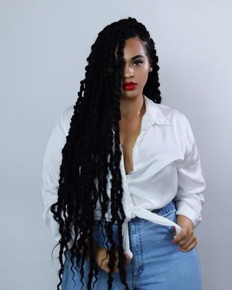 Locks Hairstyles For Women Long, Large Faux Locs Black Women, Large Faux Locs, Large Twists, Mermaid Twist, Hair Ideas For Black Women, Twist Braids Hairstyles, Locks Hairstyles, Locs Goddess