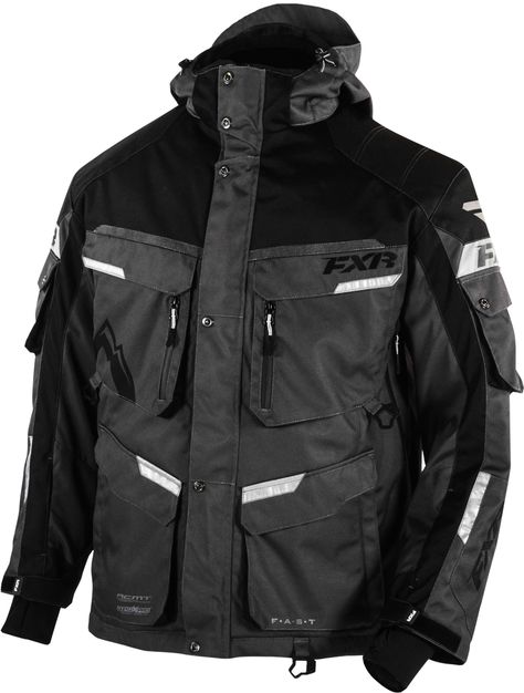 FXR Racing - 2015 Snowmobile Apparel - Men's Excursion Jacket - Charcoal Armor Diy, Motorcycle Apparel, Riding Jacket, Apparel Merchandising, Marvelous Designer, Jacket Fashion, Motorcycle Gear, Snow Jacket, Men's Apparel