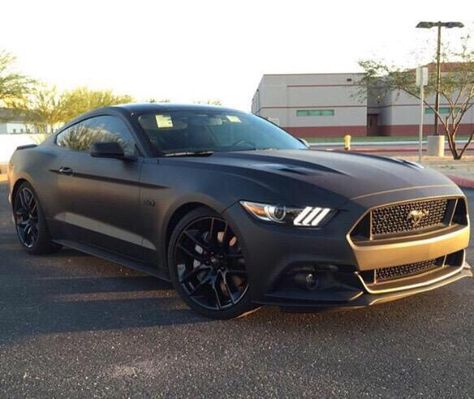 Mustang Matte Black Mustang, 2015 Mustang Gt, Cars Mustang, Mustang Wheels, Black Mustang, Black Cars, Pinterest Guide, Ford Mustang Car, Best Car Insurance