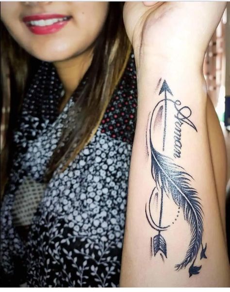 Tattoo Ideas Zodiac, Art Sleeve Tattoo, Tattoo Ideas Skull, Tattoo Designs Minimalist, Tattoo Designs Dragon, Music Tattoo Ideas, Tattoos Feather, Infinity Tattoo With Feather, Back Tattoo Ideas