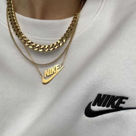 Nike Necklace, Jewelry Accessories Aesthetic, Accessories Aesthetic, Fancy Jewelry Necklace, Cute Nike Outfits, Edgy Jewelry, Pretty Jewelry Necklaces, Preppy Shoes, Nike Sweats