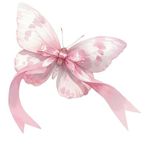 Pink Butterfly Illustration, Coquette Butterfly, Butterfly Widget, Butterfly Cute, About Butterfly, Watercolor Butterfly, Butterfly Bow, Butterfly Illustration, Illustration Watercolor