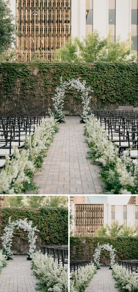 floral outdoor wedding ceremony at the Dallas Museum of Art Ceremony Aisle, Dallas Museum Of Art, Dallas Wedding Venues, Downtown Wedding, Dallas Photographers, Wedding Image, Dfw Wedding, Fort Worth Wedding, Downtown Dallas