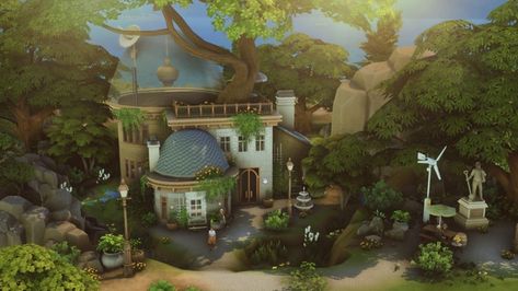 Sims 4 Solarpunk Cc, Eco Living, Sims 4, Building