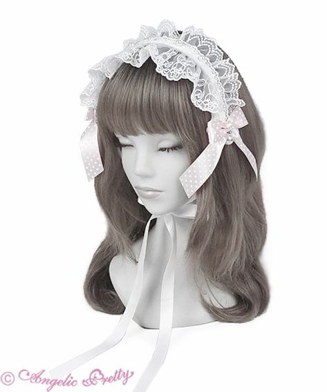 Lolíta Accessories, Headwear Aesthetic, Headdress Ideas, Clothing Kawaii, Lace Bonnet, Oc Drawings, Hair Ribbons, Kawaii Accessories, Lace Headbands