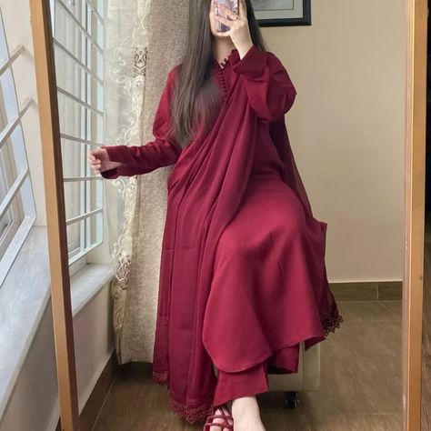 3 piece stitched georgette maroon dress is available in our store. DM for order/details @xarnish_store #XarnishLaunch #xarnish #clothingbrand #clothes #smallbusiness #dressoftheday #ootd #womenentrepreneurs #womeninbusiness #womenempowerment #outfit #casual #casualchic #ethnicwear #india #bridalsarees #branding #fashiondesigner #fashionblogger #fashion #blogger #blog #lifestyle #instadaily Maroon Pakistani Suit, Gala Ka Design, Tita Outfit, Islamic Names, Simple Suits, Dress Design Pakistani, Shoes Guide, Simple Dress Casual, Girl Dps