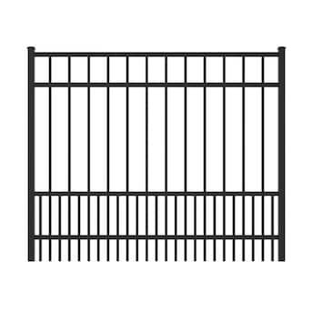 Ironcraft Chatham 4-ft x 5-ft Black Powder-Coated Aluminum Post-and-Rail Flat-Top Decorative Metal Fence Gate in the Metal Fence Gates department at Lowes.com Office Elevation, Metal Fence Gates, Gray Floors, Black Gate, Fraser Hill, Yard Gate, Aluminum Fencing, Gate Post, Gate Hinges