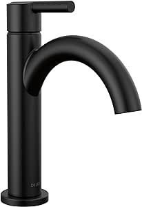 Delta Nicoli, Black Faucet Bathroom, Matte Black Bathroom Faucet, Bathroom Faucets Black, Black Bathroom Faucet, Matte Black Faucet, Matte Black Bathroom, Black Faucet, Modern Bathroom Sink