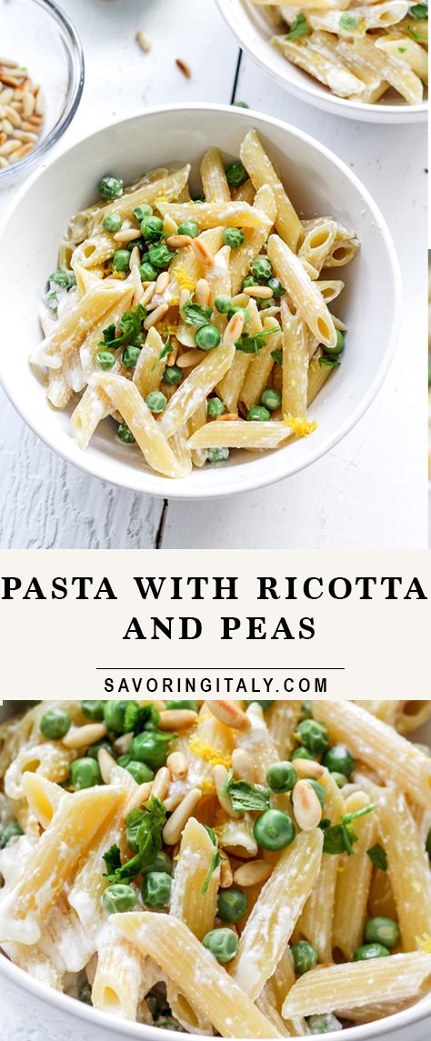 Cold Ricotta Pasta Salad, Summer Ricotta Recipes, Pasta With Peas And Ricotta, Lemon Pasta With Peas, Lemon And Pea Pasta, Lemon Ricotta Pasta With Peas, Easy Fresh Pasta Recipes, Ricotta Pasta Salad, Fresh Peas Recipe