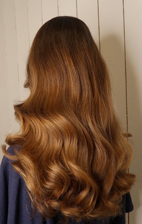 Light Brown Amber Hair, Golden Brown Hair Aesthetic, Toffee Coloured Hair, Tudor Hairstyles, Long Light Golden Brown Hair, Light Amber Golden Brown Hair, Butterscotch Hair Color, Butterscotch Hair, Wavy Hairstyles Tutorial