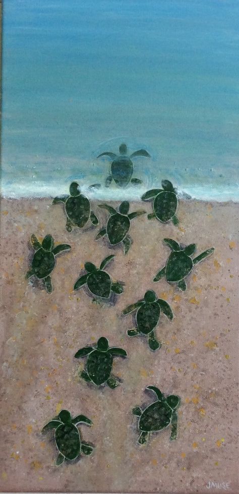 HOME....baby sea turtles..hatched..ocean..coastal..sea creatures..beach Sea Turtles Hatching, Sea Turtle Drawing, Turtle Hatching, Sea Creatures Drawing, Turtle Wallpaper, Sea Turtle Painting, Turtle Baby, Beach Drawing, Baby Sea Turtles