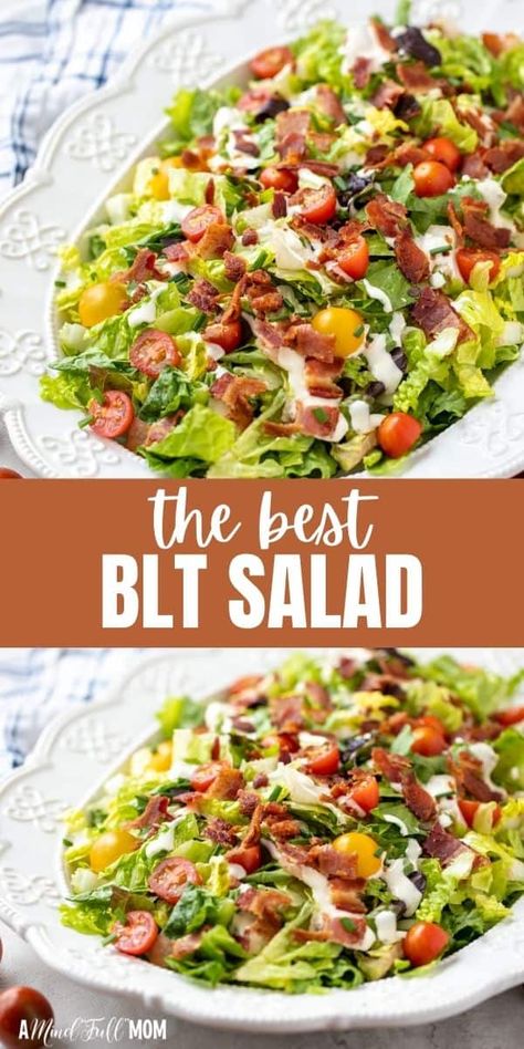 Best Blt, Blt Salad Recipe, Lettuce Salad Recipes, Lettuce Recipes, Blt Salad, Best Salad Recipes, Salad Recipes For Dinner, Salad Side Dishes, Dinner Salads