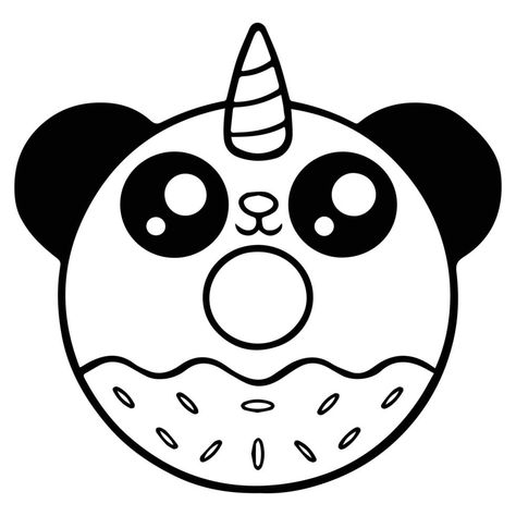 Panda Donut, Donut Coloring Page, Panda Coloring Pages, Panda Mignon, Cute Donuts, Coloring Pages For Boys, Graphics Fairy, Unicorn Coloring Pages, Coloring Pages For Girls