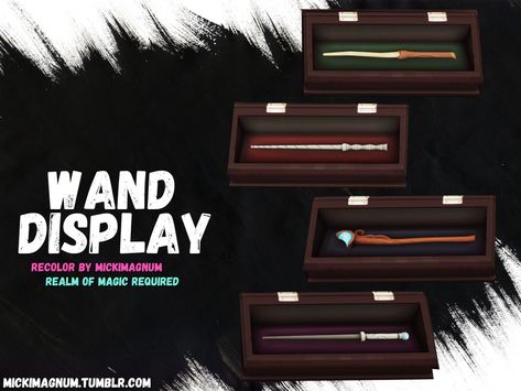 Luxuriously Luxe Wand Display Recolor Sims 4 Display Case, 4 Witches, Wand Display, Maxis Match Cc, Purple Interior, Hogwarts Legacy, Maxis Match, Display Case, Sims 4