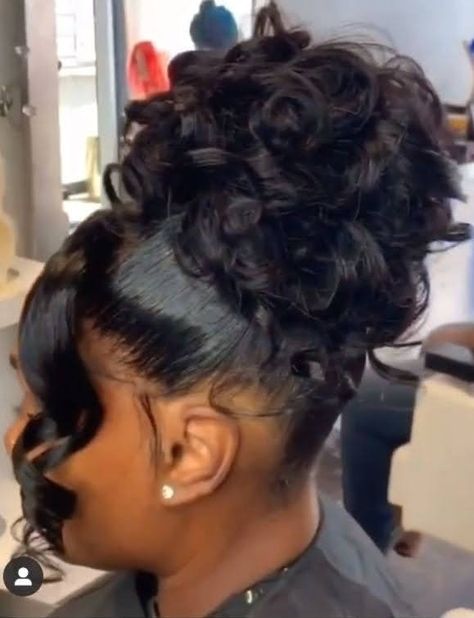 Popular Updos 2022, Wedding Hairstyles For Black Women Updo Bridesmaid Hair Style, Wedding Updos For Black Hair, Bridal Hairstyles On Black Women, Bridal Hair Inspiration Up Dos, Bridal Updo For Black Women, Hair Styles For Wedding Black Women, Wedding Hair For Black Women Updo, Ponytail Wedding Hairstyles Black Women