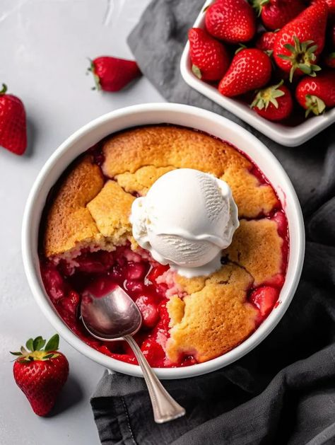 Sensational Strawberry Cobbler - Paleo & Vegan Biscuit Cobbler, Strawberry Cobbler, Cobbler Topping, Paleo Vegan, Pastry Blender, Coconut Sugar, Vanilla Ice, Vegan Paleo, Vanilla Ice Cream