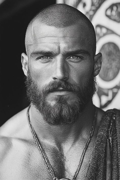 Bald Handsome Men, Barba Hipster, Haircuts For Balding Men, Short Hair With Beard, Bald Men With Beards, Bald Men Style, Portraits Of Men, Bald With Beard, Last Kingdom