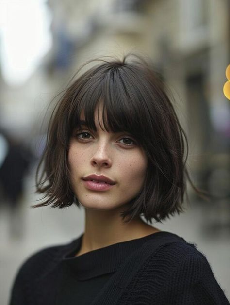 Bob With Fringe Fine Hair, Add Volume To Fine Hair, Hair Short Cut, Portrait Challenge, Short Bobs, Bangs With Medium Hair, Choppy Bob, Pixie Styles, Haircut Styles