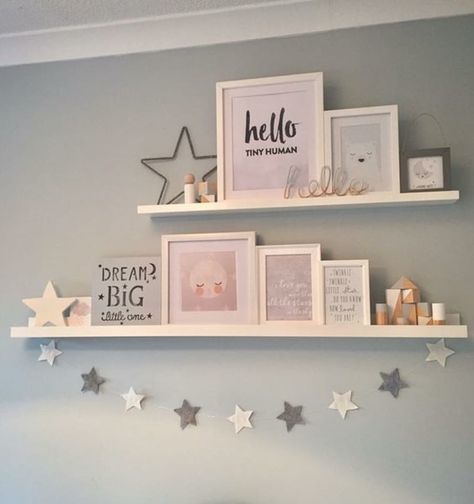 60 Fabulous DIY Home Décor Ideas on a Budget | Dengarden Floating Shelf Decor, Girl Bedroom Walls, Estantes Flotantes, Toddler Bedrooms, Big Girl Rooms, Book Shelves, Baby Bedroom